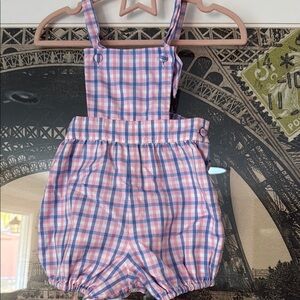 Oscar de la Renta Pink and Blue Overalls